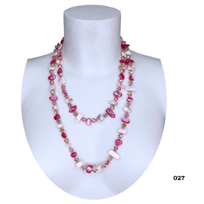 Collier Perles En Pâte De Verre Sur Fil D'acier - Cache Cache - 50 Cm - Très Bon état