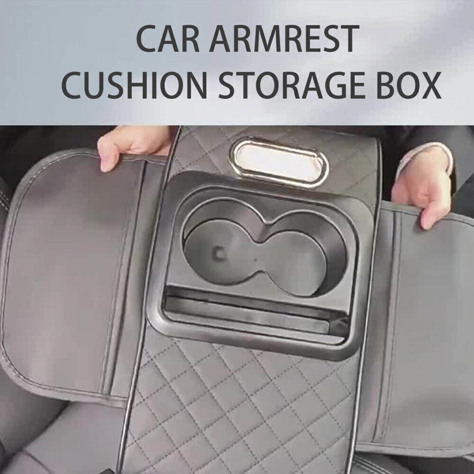Car Center Console Height Increasing Armrest Cushion Multifunctional PU Leather - image 4 of 4