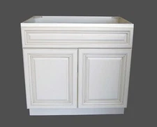 single Antique White Bathroom Vanity Base Cabinet solid wood 36"