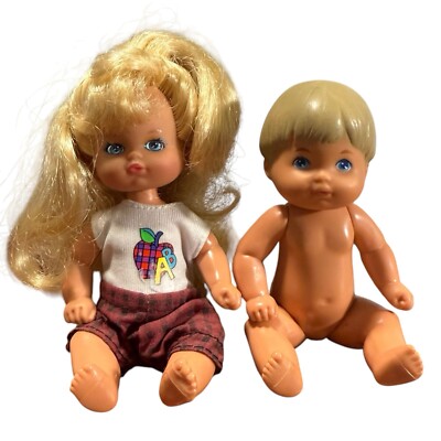 Vintage  76 Mattel Barbie Heart Family Toddler Twin Babies Baby Dolls Boy & Girl