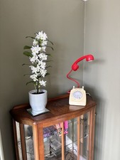 Retro Telephone Light - cream and red