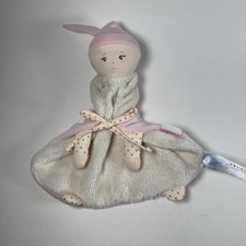 Corolle Plush Baby Blanket Lovey 2015 9" Pink Cream Hearts Security Blanket