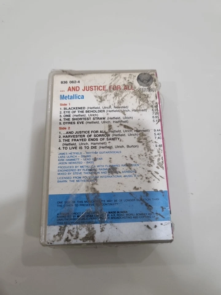 Metallica ...And Justice for All INDIA EDITION IMPORT CLAMSHELL CASSETTE - Image 4 of 4