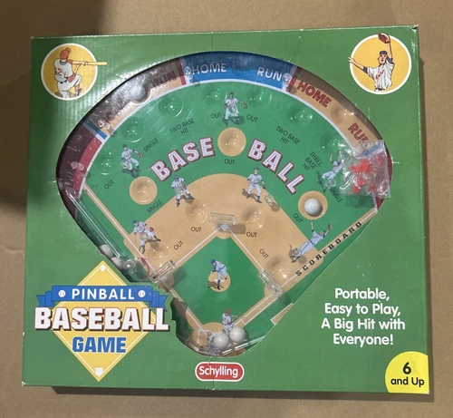 Vintage Schylling 2001 Pinball Baseball Game Mechanical Portable Tabletop Game