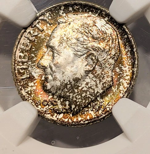 1964-P NGC MS/67 Roosevelt Dime Awesome Toning! Fast Free Shipping