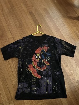 Vintage Spider-Man Web Slinger 1998 Marvel Comics AOP Balzout T Shirt Size L