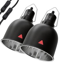 2 Pack Reptile Light Fixture 5.5 Inch Deep Dome Lamp Heat UVA UVB Max 160W
