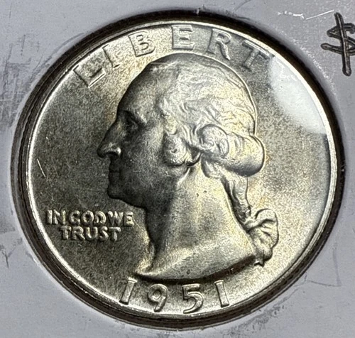 1951 P Washington Quarter Silver 25C Coin - GEM BU Uncirculated