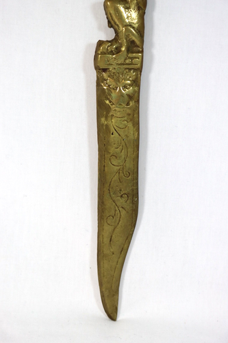 Antico apri lettere drago grifone in ottone cinese 9,5" fatto a mano ca. 1860s - Foto 3 di 11