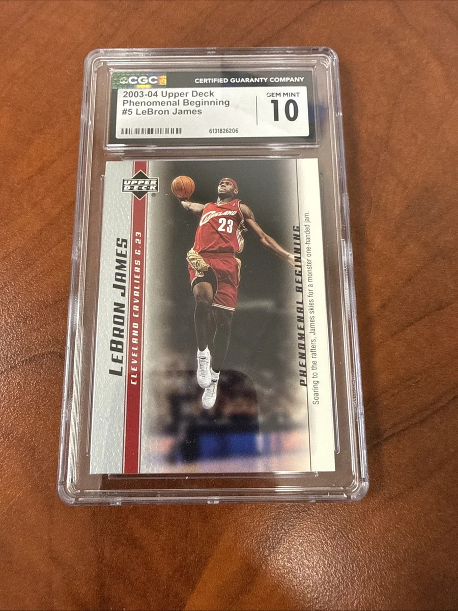 lebron james rookie card graded 10 Graded 2003 Upper Deck LEBRON JAMES #11 Phenomenal Beginning Rookie Card  PSA 10