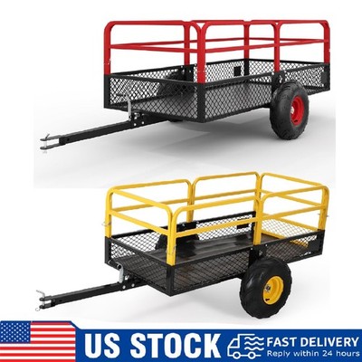 Dump Trailer Tow Behind Dump Cart 1600lbs 22 Cu. Ft Garden ATV Utility Cart Yard