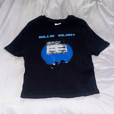 Primark Billie Eilish Black Graphic Print Men's Crew Neck T-Shirt M