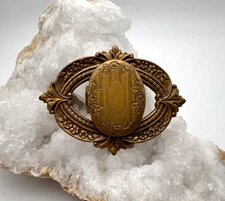 Victorian Revival Locket/ Brooch - Gold-plated.