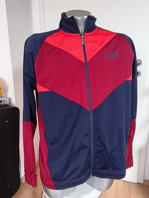 Puma Herren Trainingsjacke XL Sportjacke Track Jacket Rot Blau