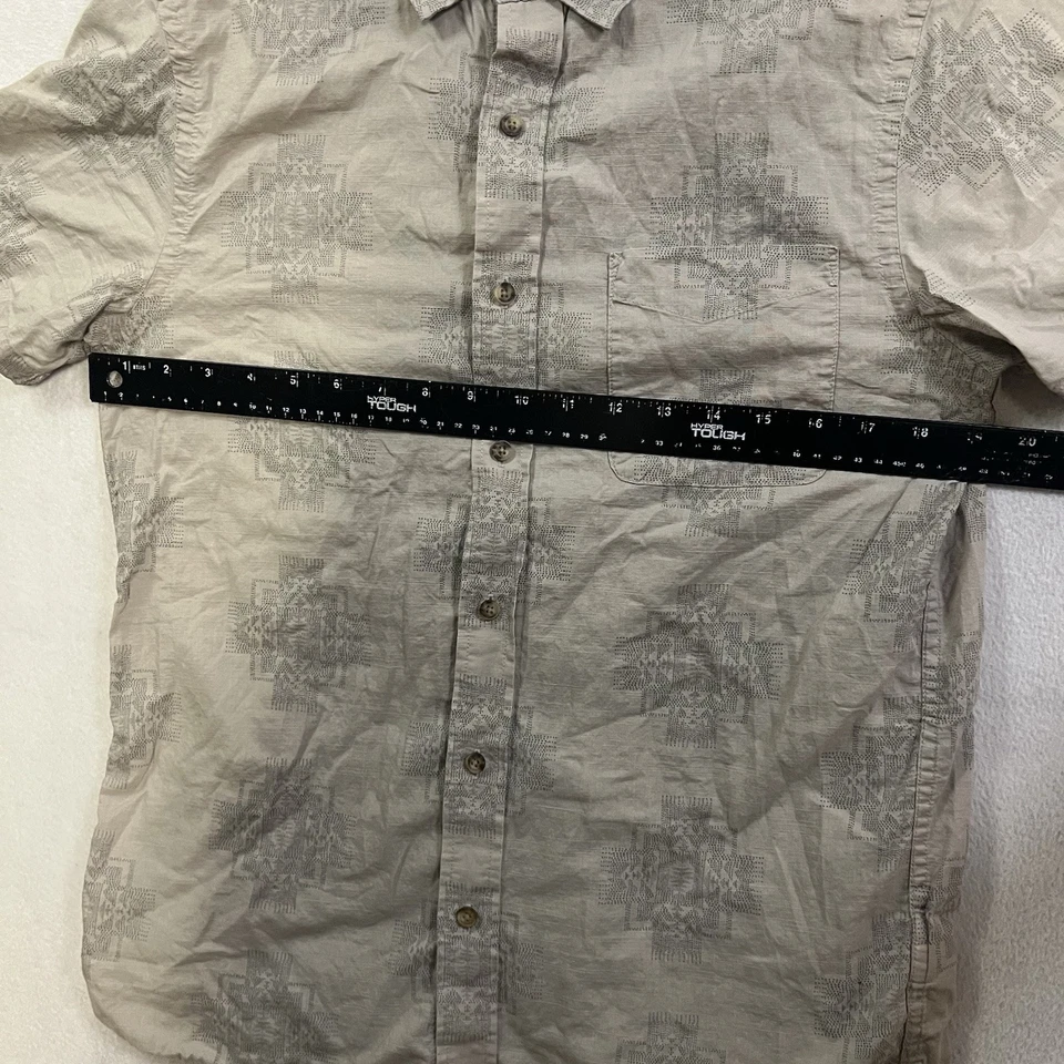 PENDLETON Tan Shoreline Print Aztec Short Sleeve Western Shirt Men’s Size Small - Image 4 of 4