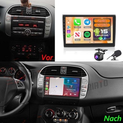 9'' Autoradio Für Fiat Bravo II 2007-2012 Android 15 64GB GPS Navi WIFI BT FM KAM