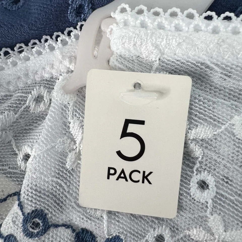 Laura Ashley Women’s Panties Sz Large Pkg/5 Hipsters Lace Bows On Front MSRP $48 - Image 4 of 4