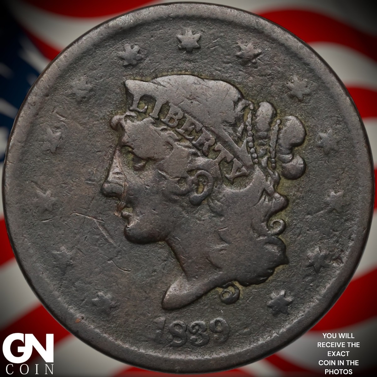 キューブリック　ヴィンセント&オールドボブ& MAXIMILIAN 1839 Booby Head Large Cent A7799 | eBay