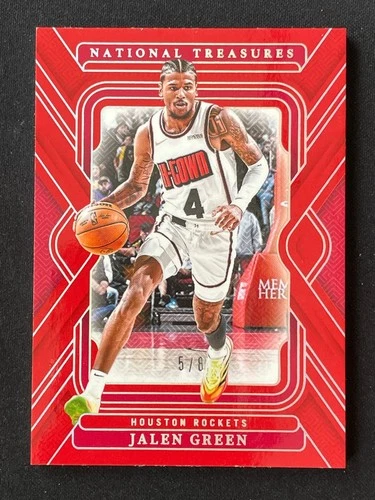 Jalen Green 2024-25 Panini National Treasures Base Red International 5/8 #69