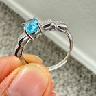 925 Sterling Silver Ring 7x5mm Natural Topaz Gemstone Zircon Bow Handmade Women — photo 4