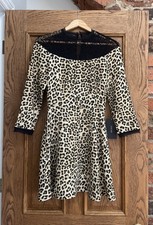ZARA leopard PRINT black lace DRESS size XS aline Skater BNWT RRP £49.99!