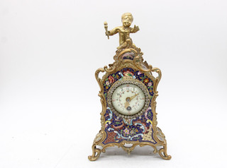 T Antique Victorian French Ormolli Champleve Enamel Mantel Clock Parts Only