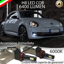 KIT FULL LED VW BEETLE 5C LAMPADE H8 FENDINEBBIA CANBUS 6000K 6400 LUMEN