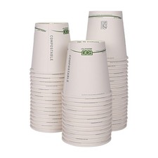 Disposable Paper Hot Cups 10 oz 50 Count GreenStripe