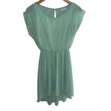 Lush S Pastel Mint Green Flowy Boho Fairy Mini Summer Dress Cinched Waist 