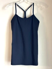 Lululemon Power Y Tank Top Women's 8 Stretch Black Built in Bra Gym Active Top