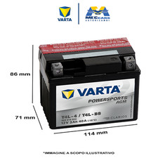 VARTA POWERSPORTS AGM BATTERIA MOTO T4L-BS (T4L-4) 12V 3Ah 40A 114x71x86 mm