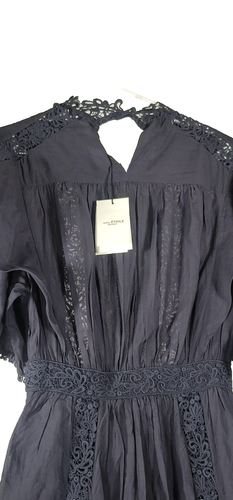 Isabel Marant Etoile Cotton Lace Dress Navy Blue Size 34 - Picture 3 of 3