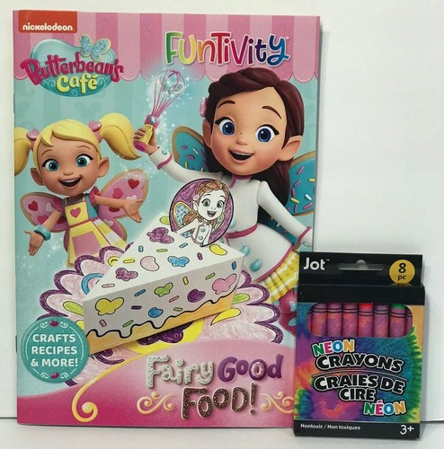 Nickelodeon Butterbean's Cafe Fairy Good Food! Art Funtivity Book & Neon Crayons - Foto 11 di 11