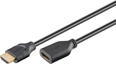 GOOBAY 1m HDMI Verlängerung Kabel Ethernet Verlängerungskabel Full HD 3D 4K UHD 2160p