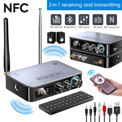 Bluetooth 5.1 NFC Sender Empfänger Audio Receiver Sender Musik  FM Mikrofon AUX 