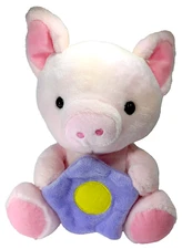 Hug Fun Pink Pig Stuffed Animal Spring Flower 10 Inch Plush Toy Gift Piglet