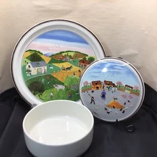 VILLEROY & BOCH DESIGN NAIF LAPLAU Plate 9” Summer + Candy Dish / Trinket Box