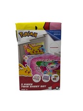 Pokemon Pikachu 3 Piece Twin Size Microfiber Sheet Set Franco Manufacturing