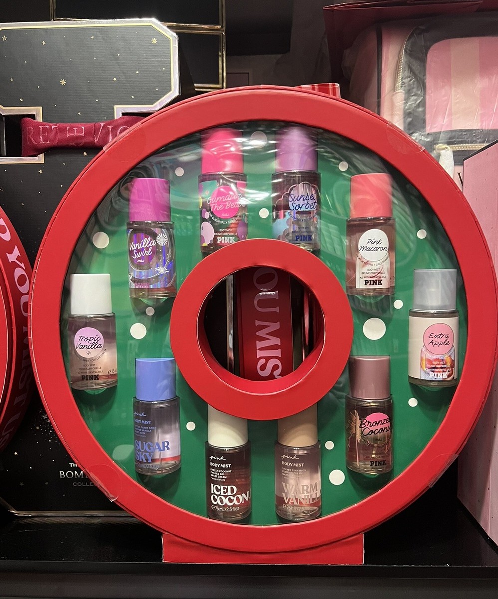 VICTORIA'S SECRET PINK BODY MIST WREATH 2024 GIFT SET Box 10 Pcs