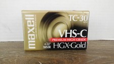 Maxell Camcorder Video Cassette TC-30 62m VHS-C Premium High Grade HGX-Gold New