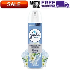 Glade Odor Fighting Soft Mist Air Freshener Room Spray, Clean Linen Scent, 8 oz