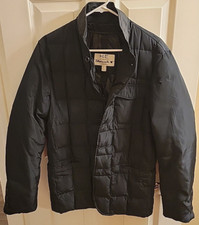 H.E. BY MANGO Jacket Womens Sz 6 Blacksmith Quilted GREY DUCK FEATHER DOWN FILL