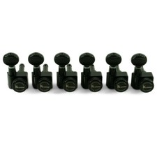 Kluson 6 In Line Locking 2 Pin Tuning Machines Staggered KCDFL-6BX-B Black