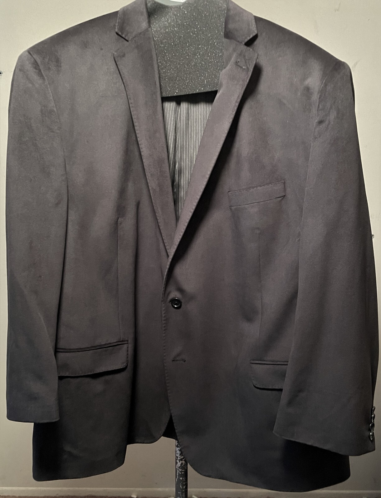 MEN'S CALVIN KLEIN BLACK MICROFIBER SPORT COAT/BLAZER SIZE 52R -MINT-