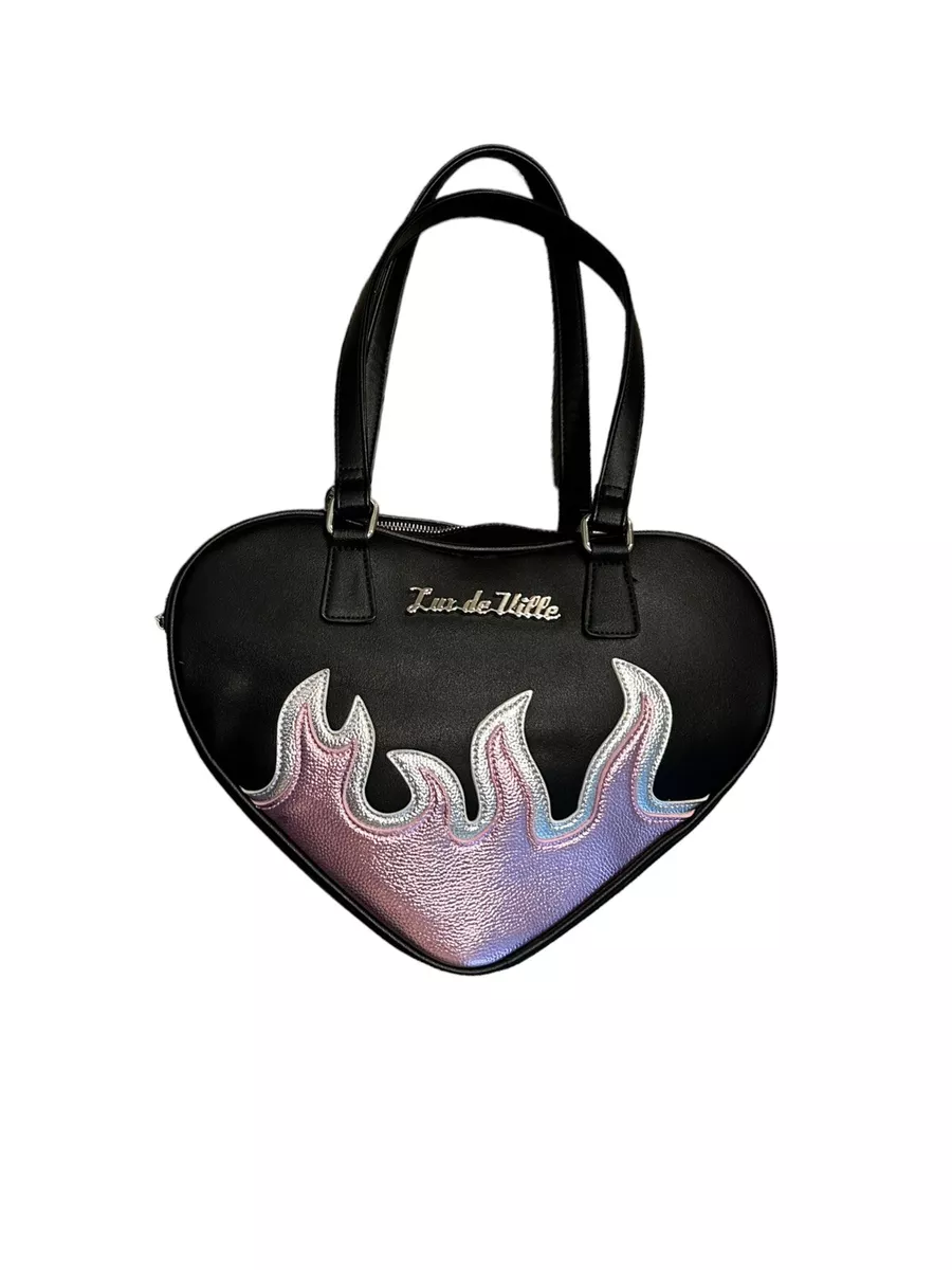 Lux de Ville Pink & Silver Shimmer Flame Sweet Heart Tote | eBay