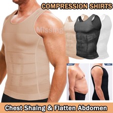 Mens Gynecomastia Compress Tanks Top Slimming Vest Body Shaper Hide Chest Moobs