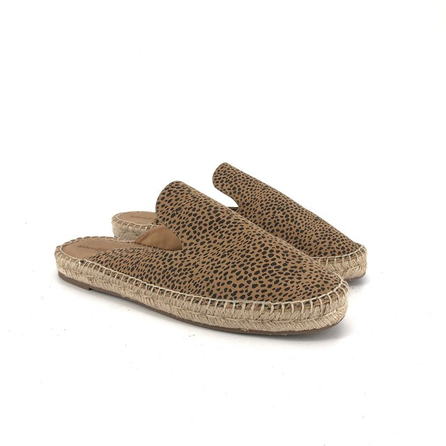 leopard espadrille mules