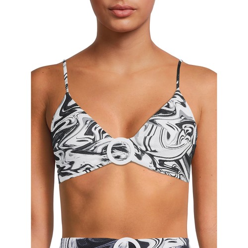 No Boundaries Junior's Printed Pique Bikini Top Size L (11-13) Multicolor - Picture 3 of 4