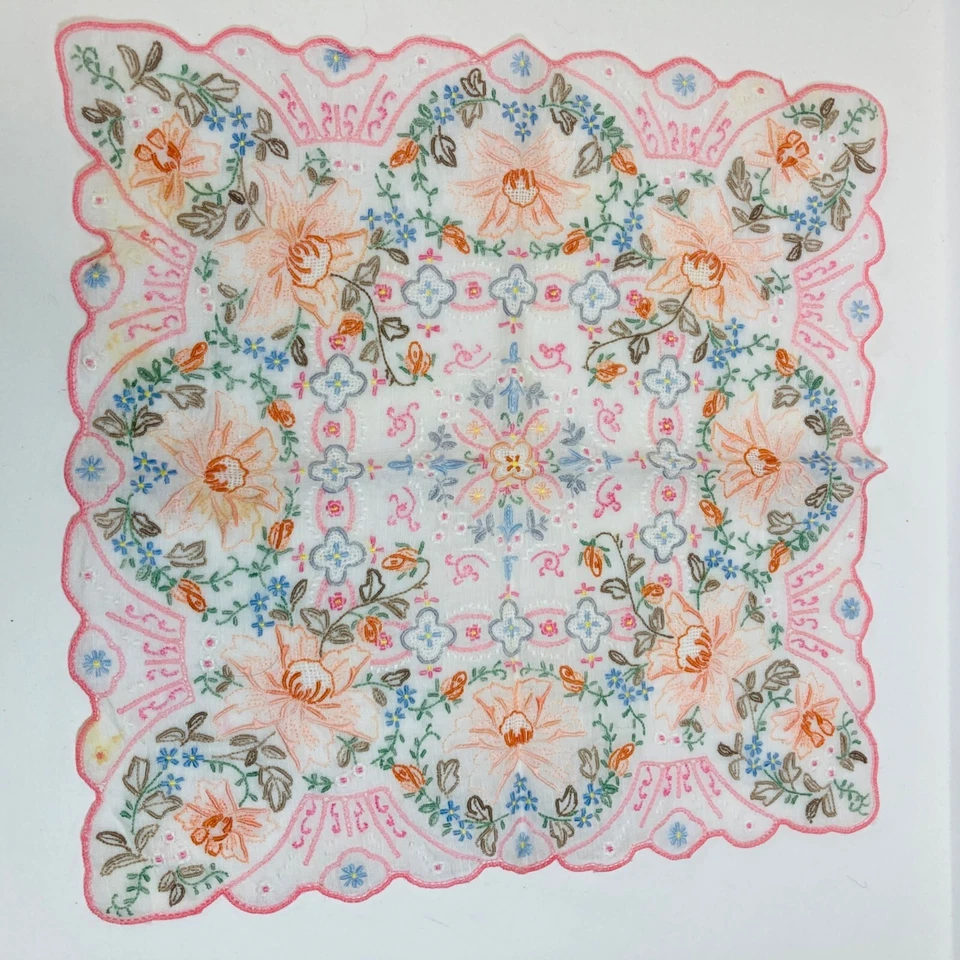 Appenzell Swiss Antique Handkerchief Hankie Linen Embroidered Wedding as is - Image 4 of 4