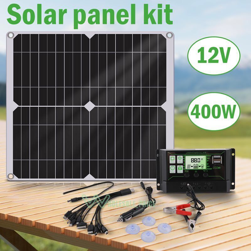 Kit de paneles solares de 200W 400W 100A 12V cargador de batería con  controlador